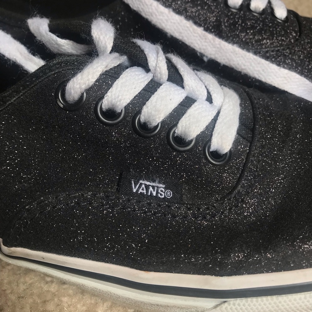 Black glittery Vans
